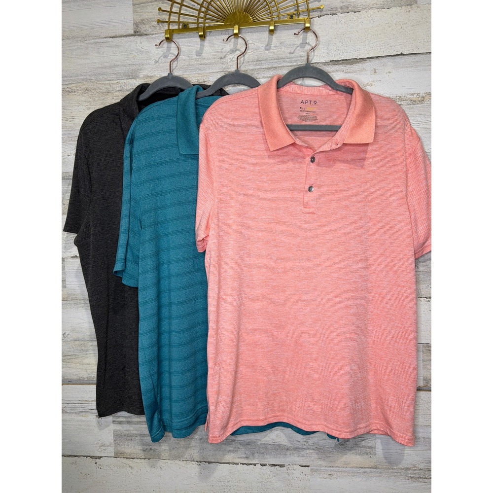Apt 9 Haggar All In Motion Polo Bundle Mens XL Multi Performance Golf EUC